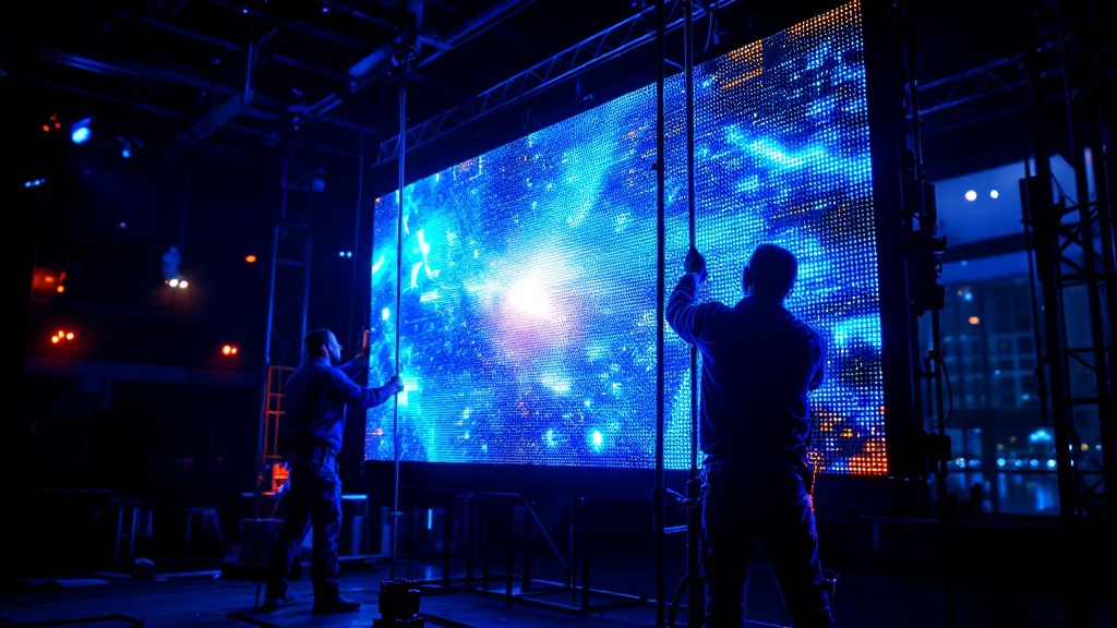 AV installation team mounting LED panels in Seattle