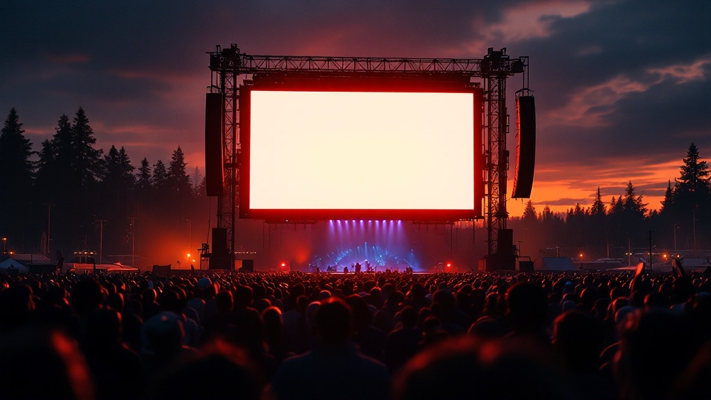 Stage LED backdrop at a Pacific Northwest outdoor event