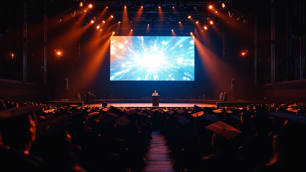 LED video wall at a Seattle school graduation