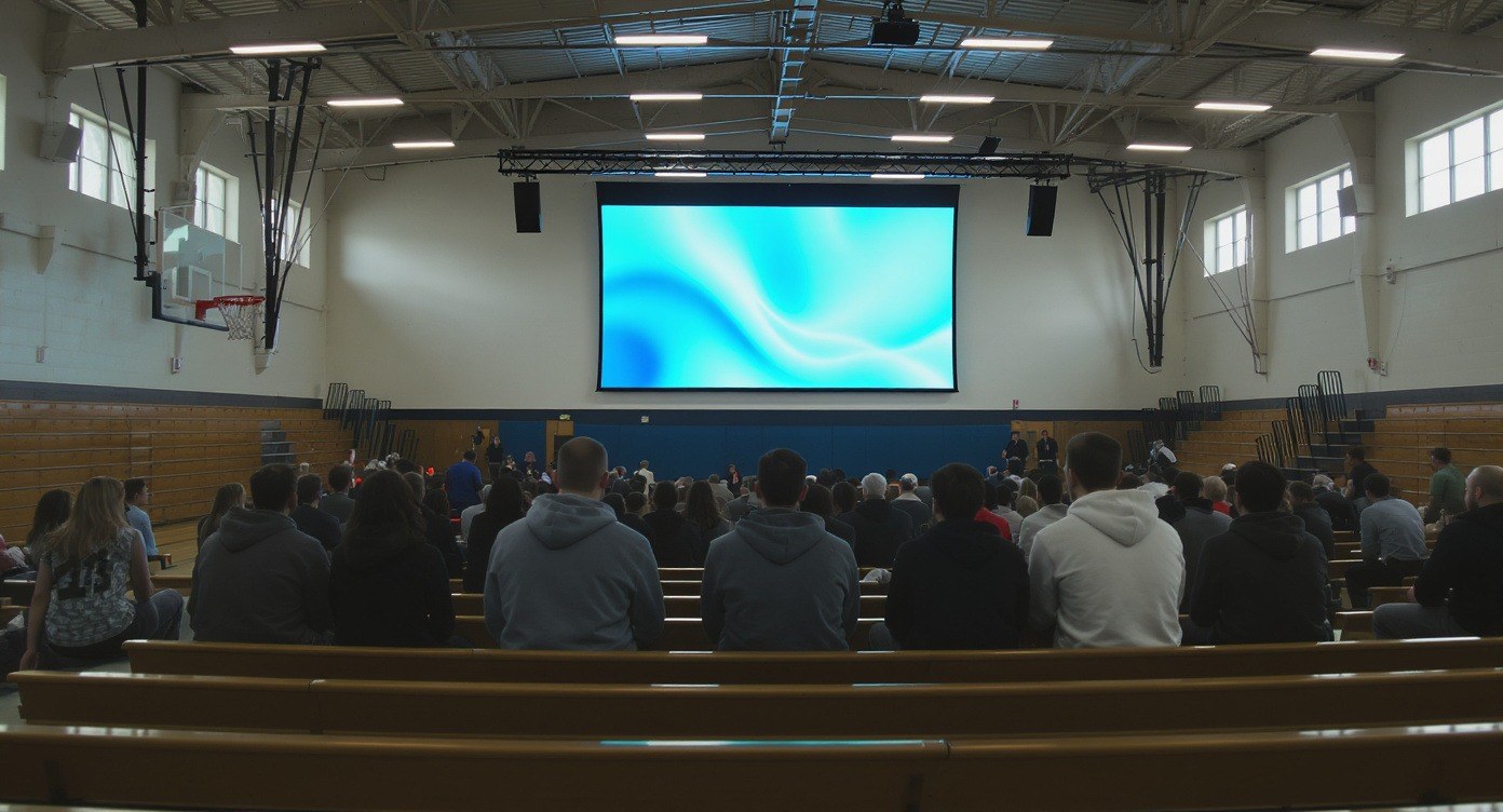 Bright LED display engaging an audience at a Seattle venue